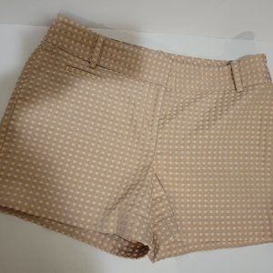 LOFT Ann Taylor Marisa Beige Pink Polka Dot Shorts Size 6